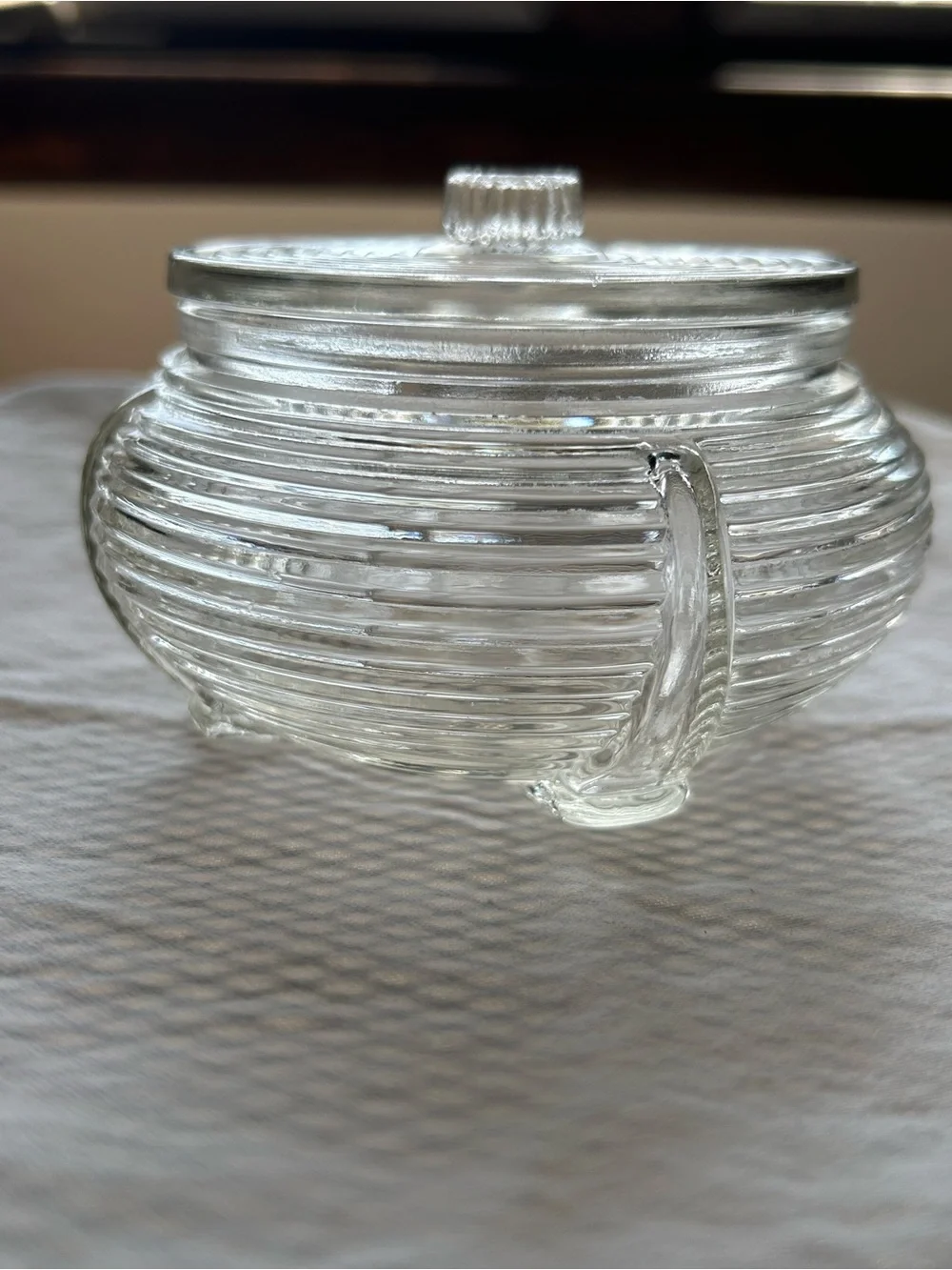 Vintage Art Deco Glass Powder Jar
